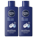 2 Pack x Nivea Men Cool Kick Triple Moisture Boost Body Lotion, 13.5oz (400ml)