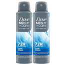 2 Pack x Dove Men Cool Fresh 72H Anti-Perspirant Deodorant Spray, 5oz 150ml