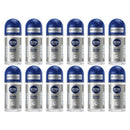 12 Pack x Nivea Men Silver Protect 72H Anti-Perspirant Roll-On, 1.7oz (50ml)