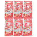 6 Pack x Peach Scent Toilet Cleaning Gel - 60 Days - 6 Dispensers (84 Gel Stamps), 1.61oz