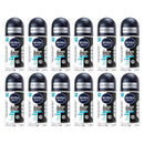 12 Pack x Nivea Men Black & White Invisible Fresh 72H Roll-On, 1.7oz (50ml)