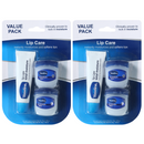 2 Pack x Vaseline 3 Piece Lip Care Value Pack = 2 x Lip Balm + 4 x Jelly