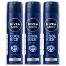 3 Pack x Nivea Men Cool Kick Quick Dry 72 Hour Deodorant Spray, 5oz. (150ml)