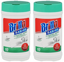 Brillo Basics Cleaning Wipes With Bleach, 40 Wipes (Pack of 2)