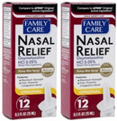 Original Nasal Relief Medicated Pump Mist Spray by Family Care .5oz (Pack of 2)
