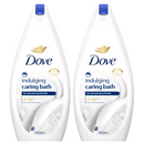 2 Pack x Dove Indulging Caring Bath For Soft & Smooth Skin, 15.2oz (450ml)