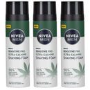 3 Count x Nivea Men Sensitive Pro Ultra-Calming Shaving Foam, 6.76oz (200ml)