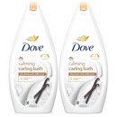 2 Pack x Dove Calming Caring Bath Shea Butter & Vanilla Scent 15.2oz (450ml)