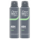 2 Pack x Dove Men Fresh 48H Anti-Perspirant Deodorant Spray, 5oz (150ml)