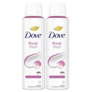 2 Count x Dove Floral Fresh 48H Anti-Perspirant Deodorant Spray, 5oz. (150ml)