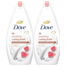 2 Pack x Dove Soothing Caring Bath Almond Oil & Hibiscus Scent, 15.2oz 450ml