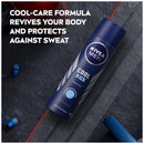 Nivea Men Cool Kick Quick Dry 72 Hour Deodorant Spray, 5oz. (150ml)