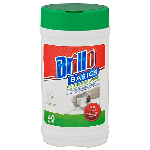 Brillo Basics Bathroom Wipes Multi Surface Bathroom Cleaner 40 Wipe