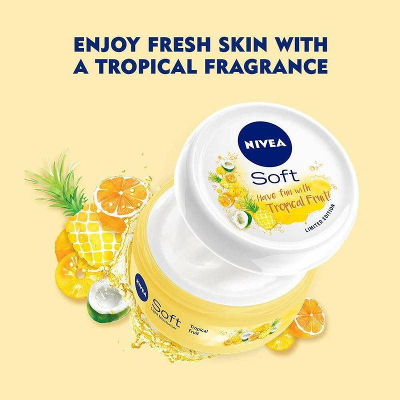Nivea Soft Tropical Fruit w/ Jojoba Oil & Vitamin E, 200ml (Pack of 2)
