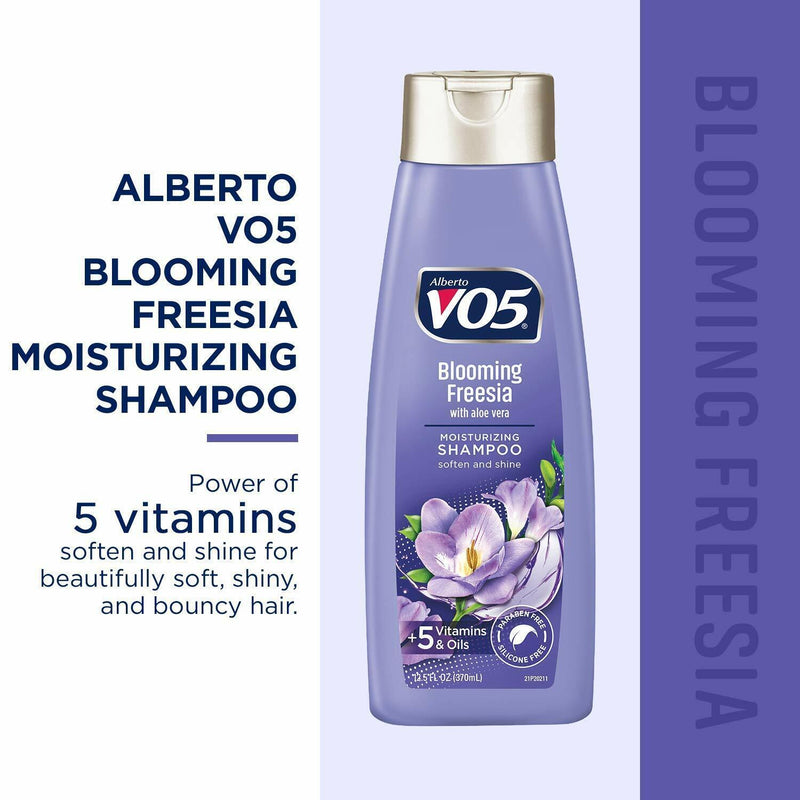 Alberto VO5 Blooming Freesia w/ Aloe Vera Shampoo, 12.5 oz. (370ml) (Pack of 12)