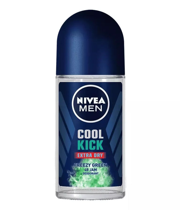 Nivea Men Cool Kick Extra Dry Freezy Green Roll-On Deodorant, 1.7oz