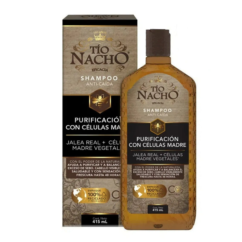 Tio Nacho Shampoo Purificación con Células Madre - Jalea Real, 14oz (Pack of 3)