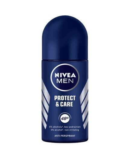 Nivea Men Protect & Care Roll-On Deodorant, 1.7oz (50ml) (Pack of 12)