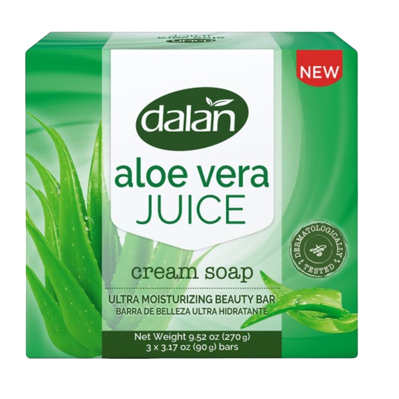 Dalan Aloe Vera Juice Cream Soap Bar, 3 Bars, 3.17oz