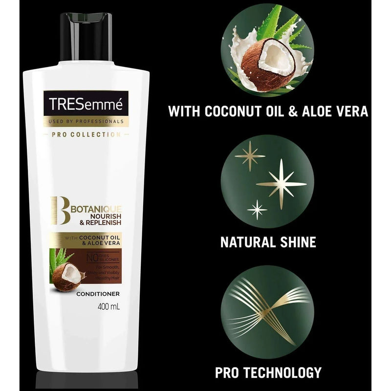 TRESemme Conditioner - Nourish Replenish Coconut Oil Aloe Vera 400ml (Pack of 2)