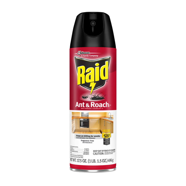 Raid Ant & Roach Spray - Fragrance Free, 17.5 oz.