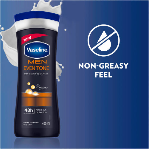 Vaseline Men Even Tone Vitamin B3 & SPF 10 Lotion, 400ml (Pack of 6)