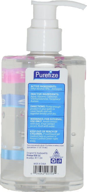 Puretize Hand Sanitizer Refreshing Gel + Vitamin E, 8.45 oz