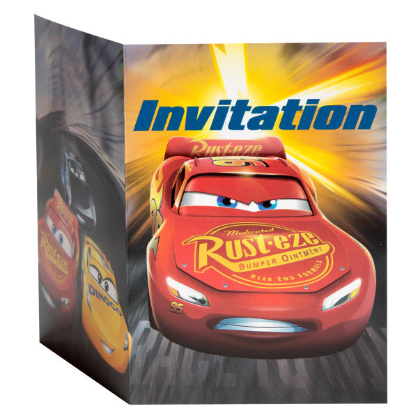 Disney Cars 3 Movie Invitations, 8ct