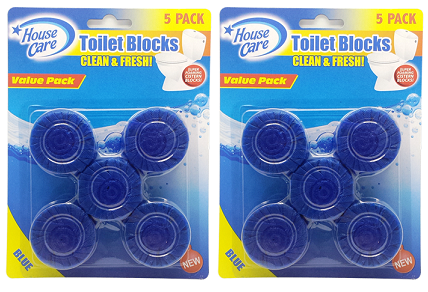 House Care Blue Toilet Bowl Blocks Clean & Fresh, 5 Ct. (Pack of 2)