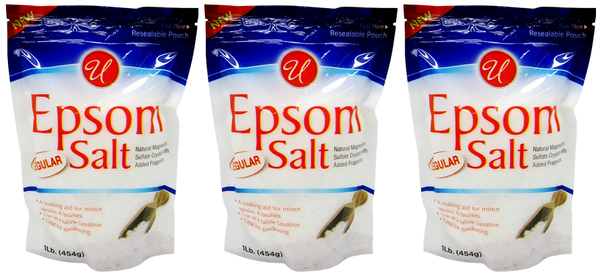 Regular Unscented Epsom Salt, 1 lb (Pack of 3)