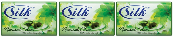 Silk Natural Olive Moisturizing Milk Cream Beauty Bar Soap, 3 Pack (Pack of 3)