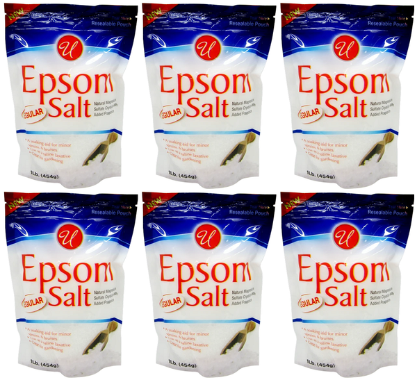 Regular Unscented Epsom Salt, 1 lb (Pack of 6)