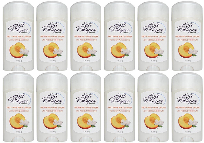 Soft Whisper by PowerStick Nectarine White Ginger Anti-Perspirant Deodorant, 2 oz. (Pack of 12)
