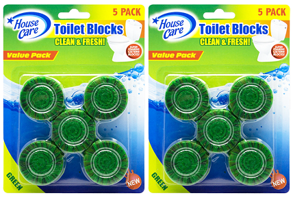 House Care Green Toilet Bowl Blocks Clean & Fresh, 5 Ct. (Pack of 2)