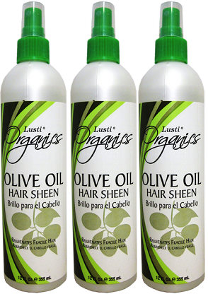 Lusti Olive Oil Hair Sheen, 12 fl oz. (Pack of 3)