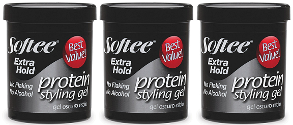 Softee Extra Hold Protein Styling Gel, 8 oz. (Pack of 3)