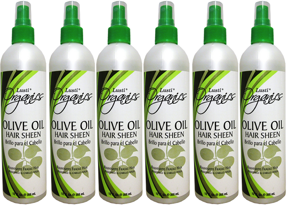 Lusti Olive Oil Hair Sheen, 12 fl oz. (Pack of 6)