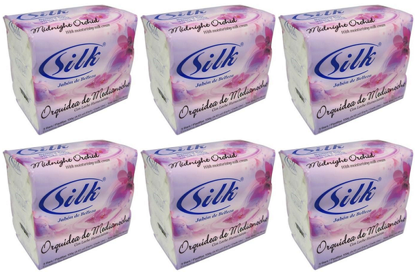 Silk Midnight Orchid Moisturizing Milk Cream Beauty Bar Soap, 3 Pack (Pack of 6)