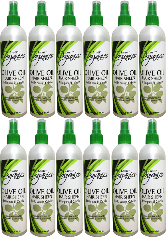 Lusti Olive Oil Hair Sheen, 12 fl oz. (Pack of 12)
