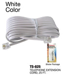 Modular Extension Phone Cord, 25 ft., White