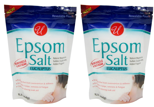 Sore Muscle & Back Soak Epsom Salt Eucaliptus, 1 lb (Pack of 2)