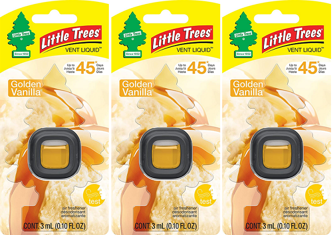 Little Trees Golden Vanilla Scent Air Freshener Vent Liquid, 3 ml (Pack of 3)