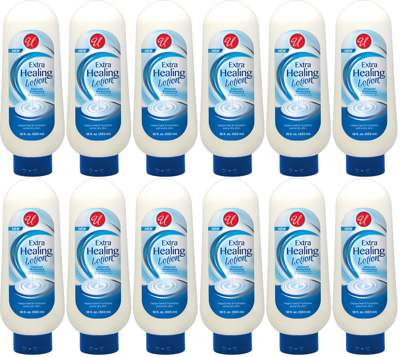 Extra Healing Lotion For Extra Dry Skin, 18 fl oz. (Pack of 12)