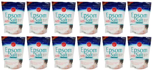 Sore Muscle & Back Soak Epsom Salt Eucaliptus, 1 lb (Pack of 12)