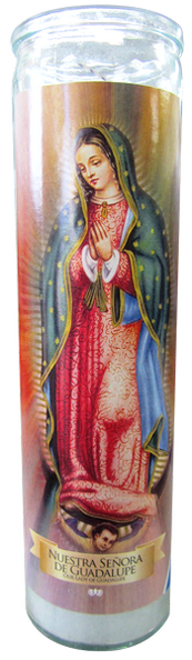 Our Lady of Aparitions - 8" Tall Religious Prayer Candle, 10oz