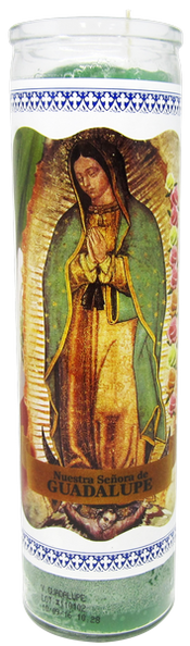 Our Lady Of Guadalupe - 8" Tall Religious Prayer Candle, 10oz