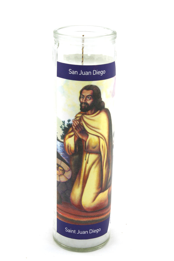 San Juan Diego - 8" Tall Religious Prayer Candle, 10oz