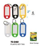 Color Plastic Key Tags, 6-ct.