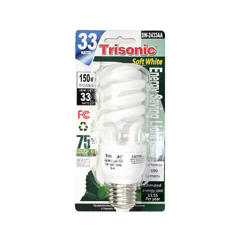 33 Watts (150 Watts Equivalent) Energy Saving Light Bulb, Soft White