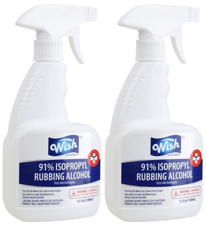 91% Isopropyl Rubbing Alcohol Trigger Spray, 16.9oz (Pack of 2)